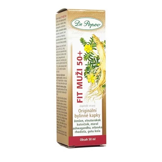 Dr.Popov Fit muži 50+, originální bylinné kapky, 50 ml